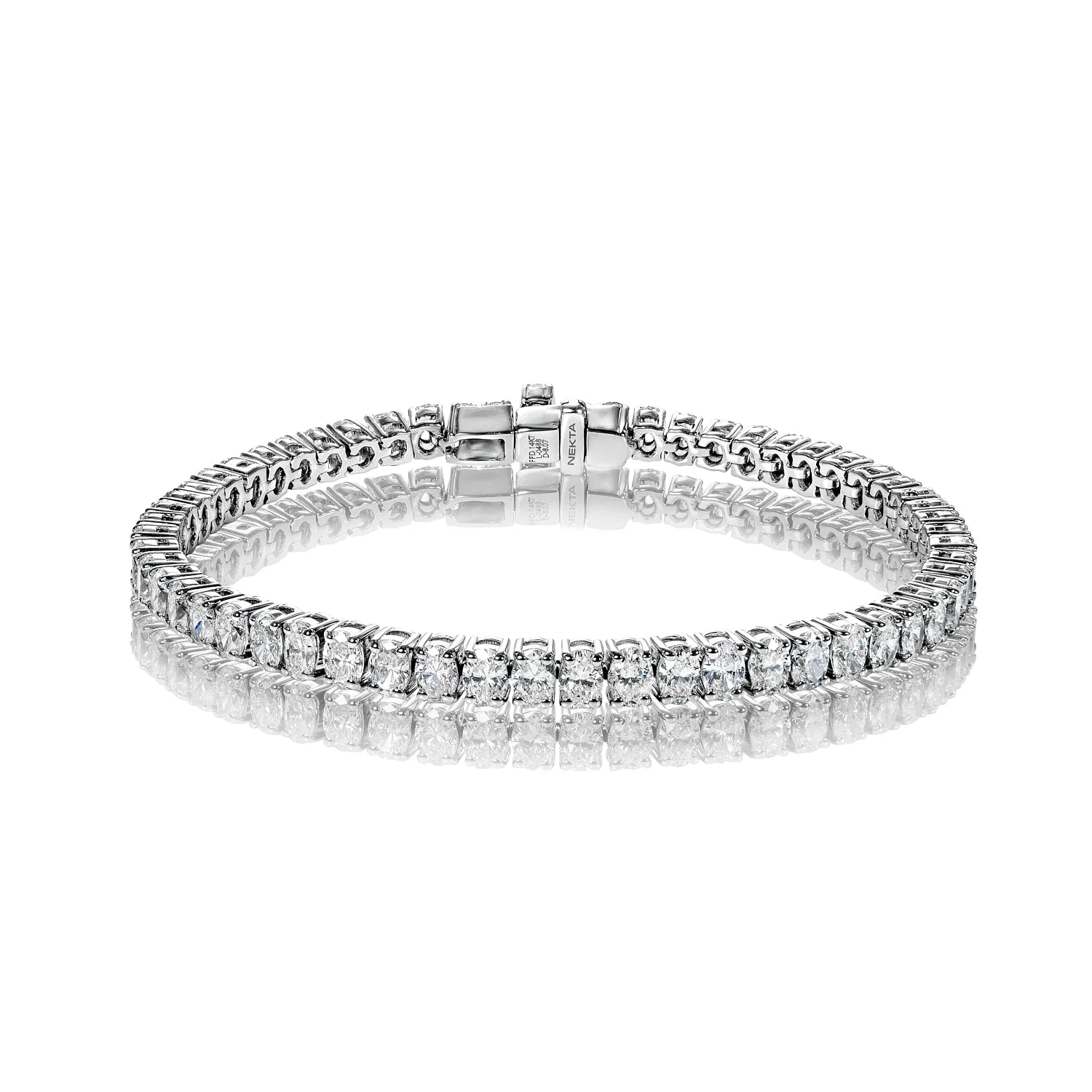 Veronica 8 Carat Oval Cut Single Row Diamond Tennis Bracelet in 14k White Gold