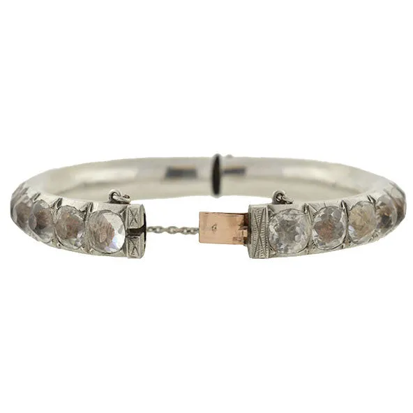 Victorian Sterling French Paste Bangle Bracelet