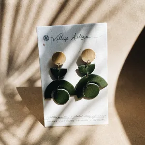 Wanda Leather Earrings in Green