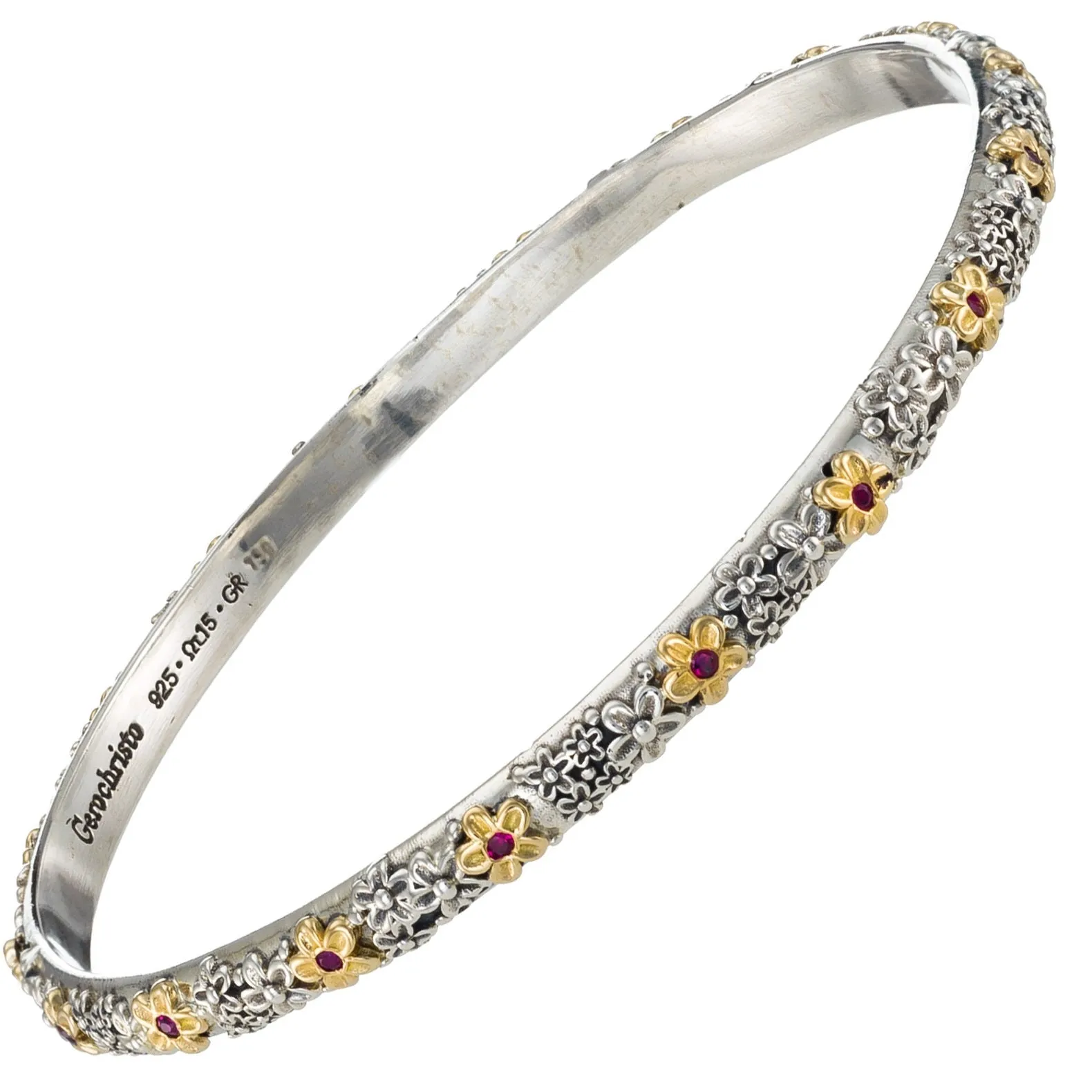 Wild Flowers Stone Bangle Bracelet (In-Stock)