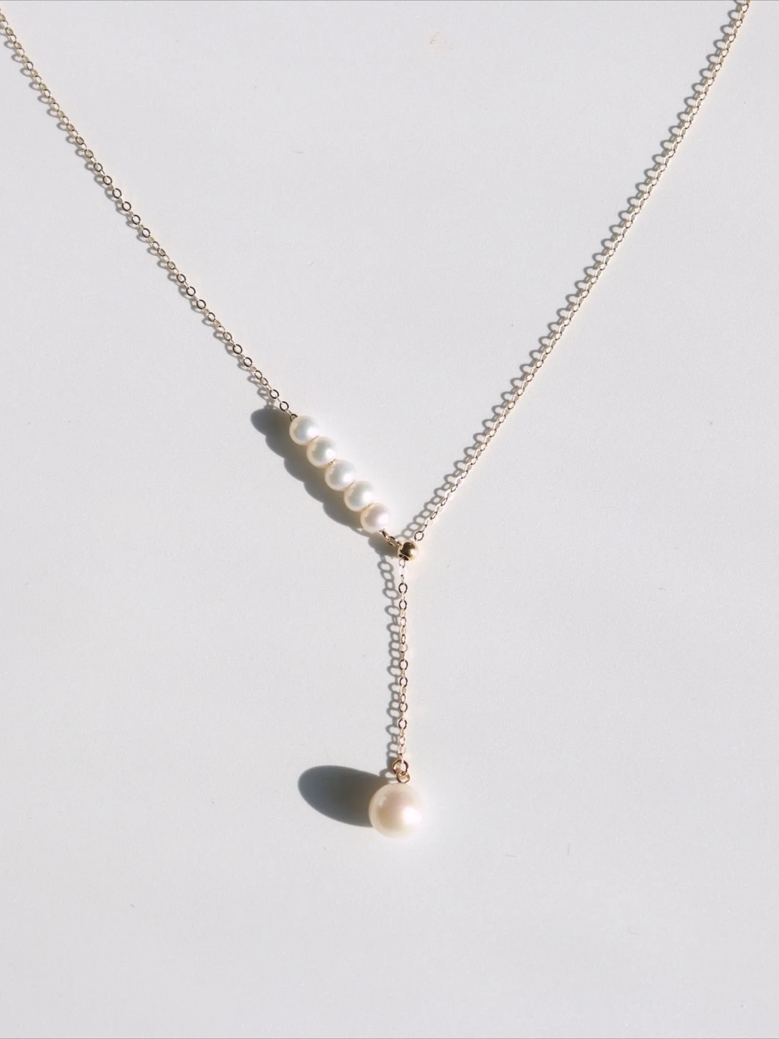 Y-chain Pearl Pendant Necklace