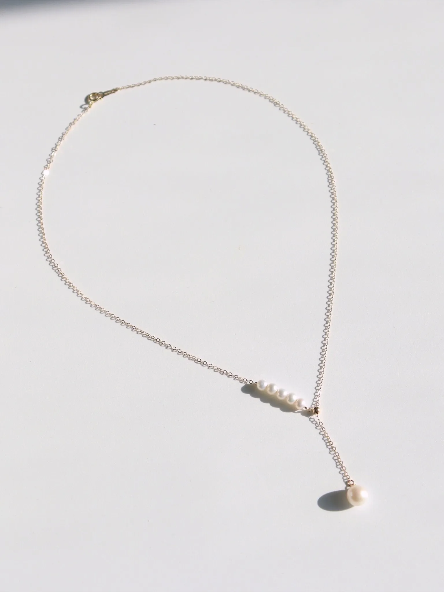 Y-chain Pearl Pendant Necklace