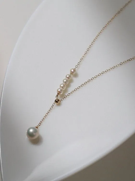 Y-chain Pearl Pendant Necklace