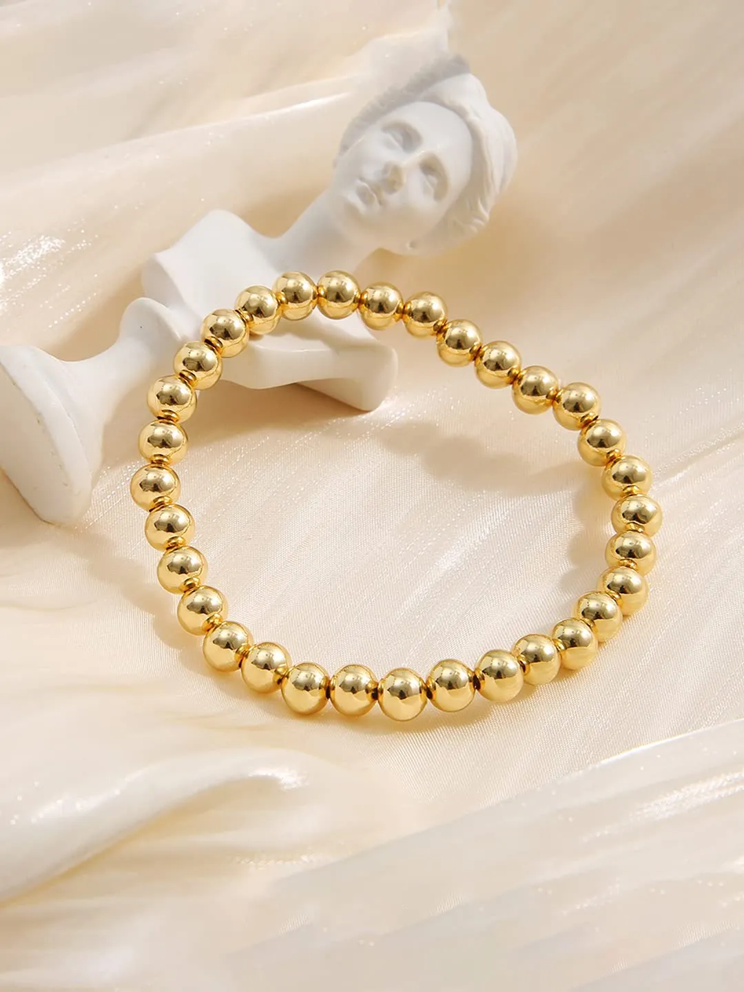 Yellow Chimes Bracelet For Women Gold Tone Beads Studded Bracelet For Women and Girls